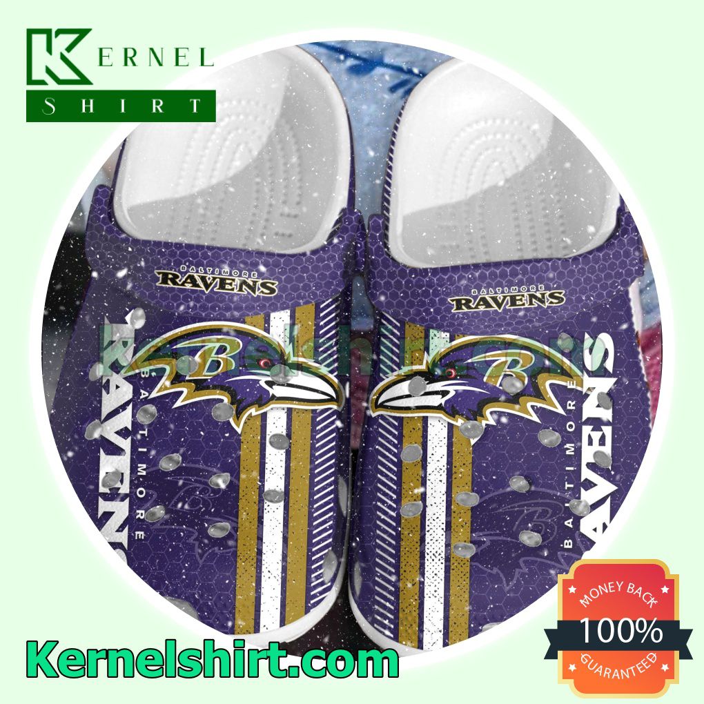 Baltimore Ravens Hive Pattern Clogs Shoes Slippers Sandals