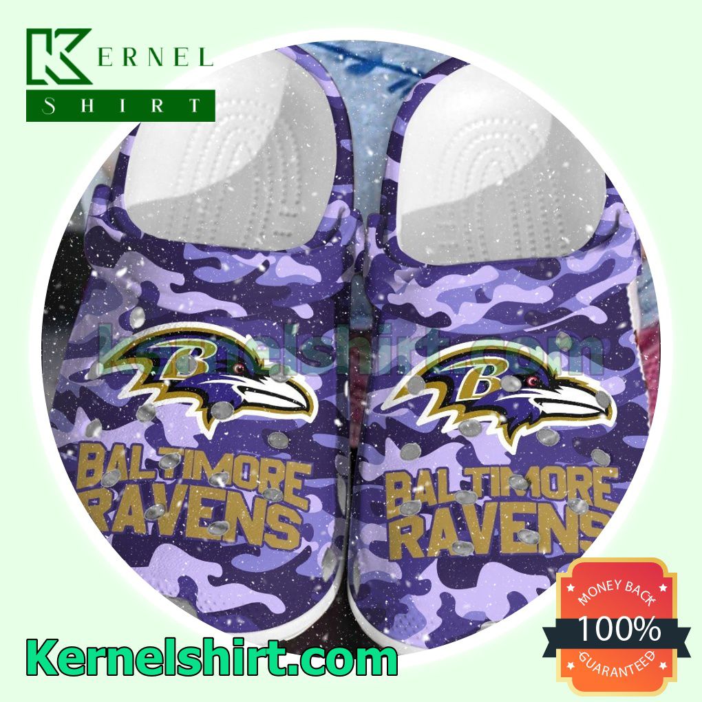 Baltimore Ravens Logo Color Splash Clogs Shoes Slippers Sandals
