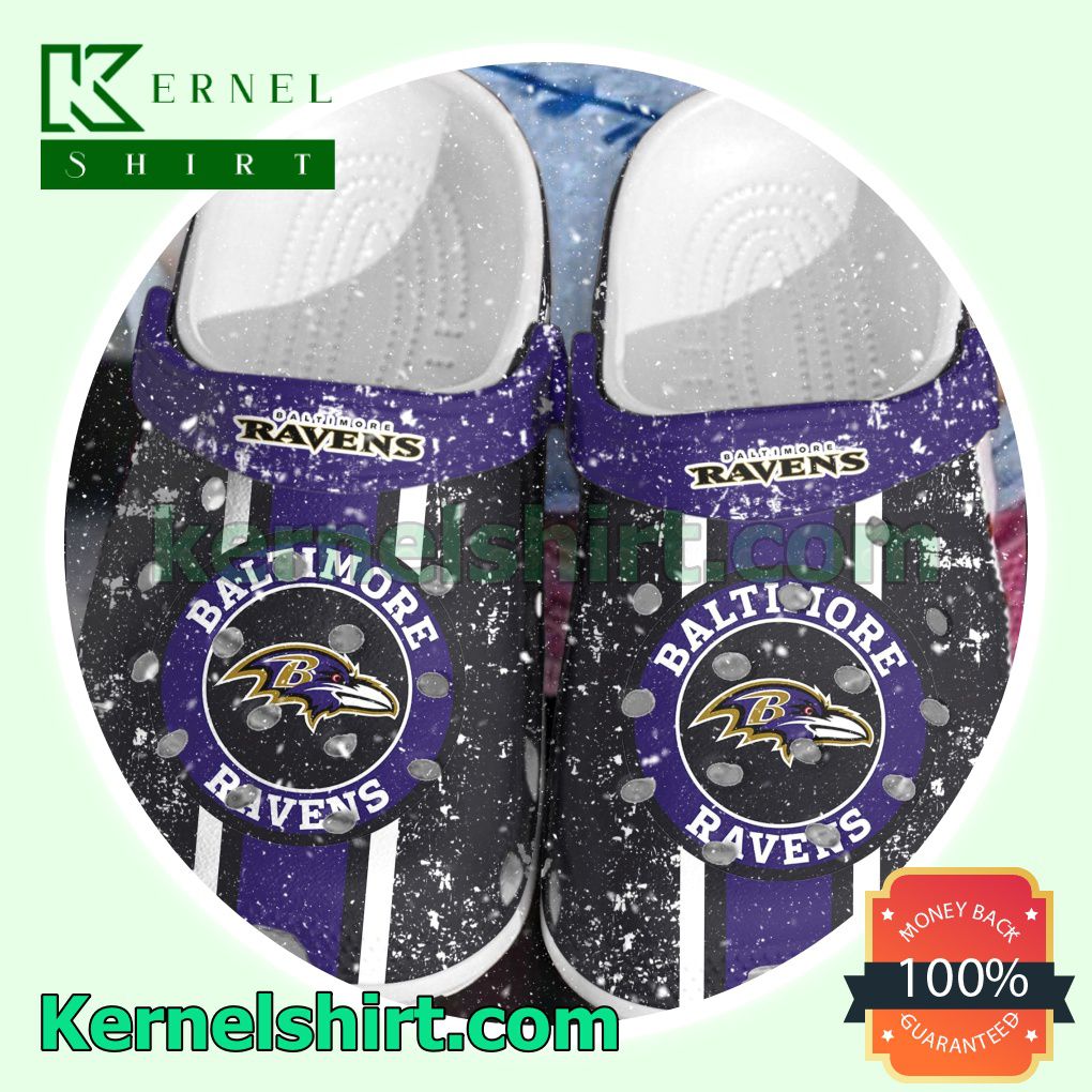 Baltimore Ravens Logo Football Team Clogs Shoes Slippers Sandals