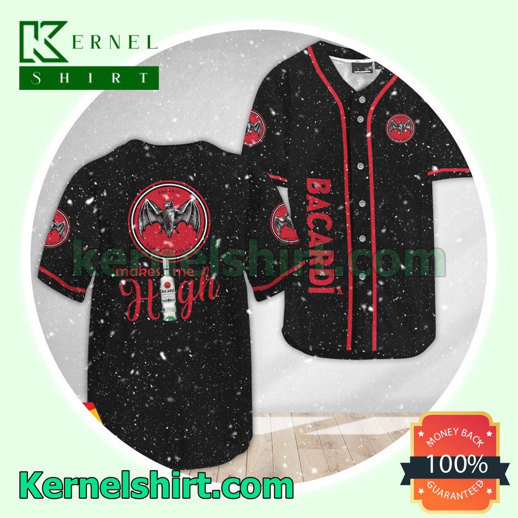 Basic Bacardi Rum Make Me High Custom Baseball Jersey