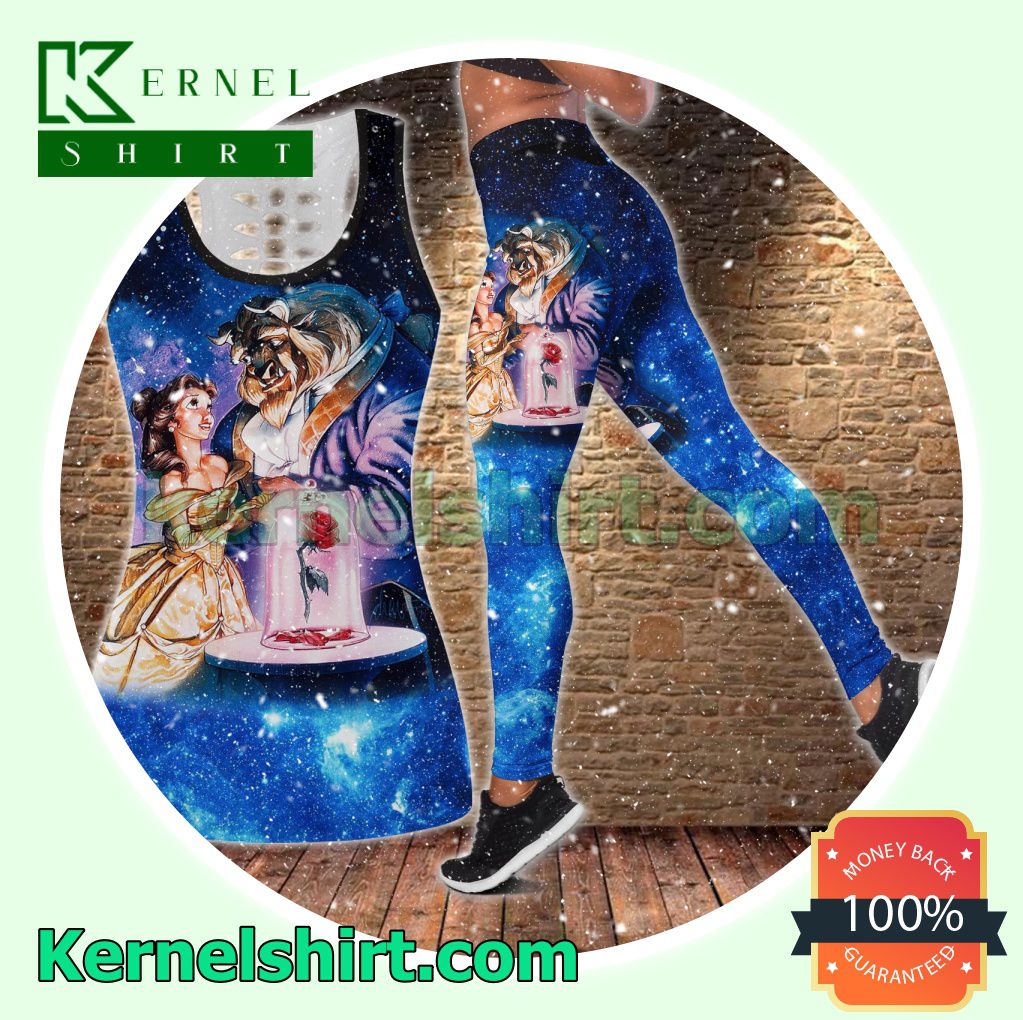 Beauty And The Beast Blue Galaxy Hooded Sweatshirt Women Legging