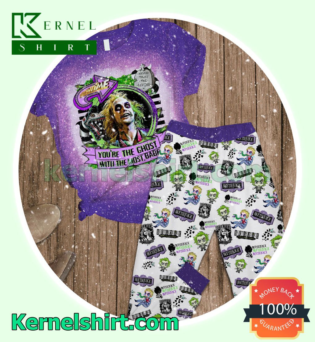 Beetlejuice You're The Ghost With The Most Babe Family Pajamas Set Sleepwear