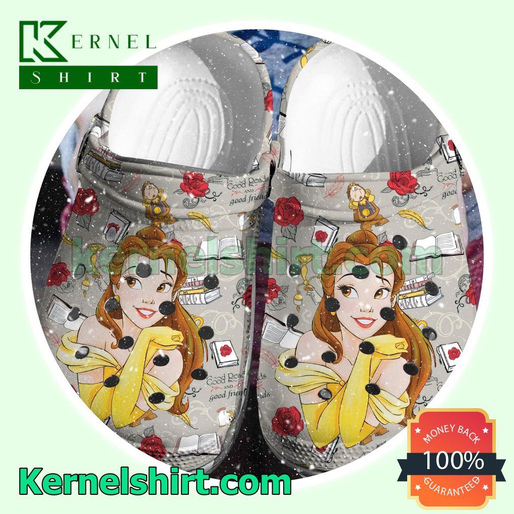 Belle Beauty And The Beast Good Reads And Good Friends Clogs Shoes Slippers Sandals