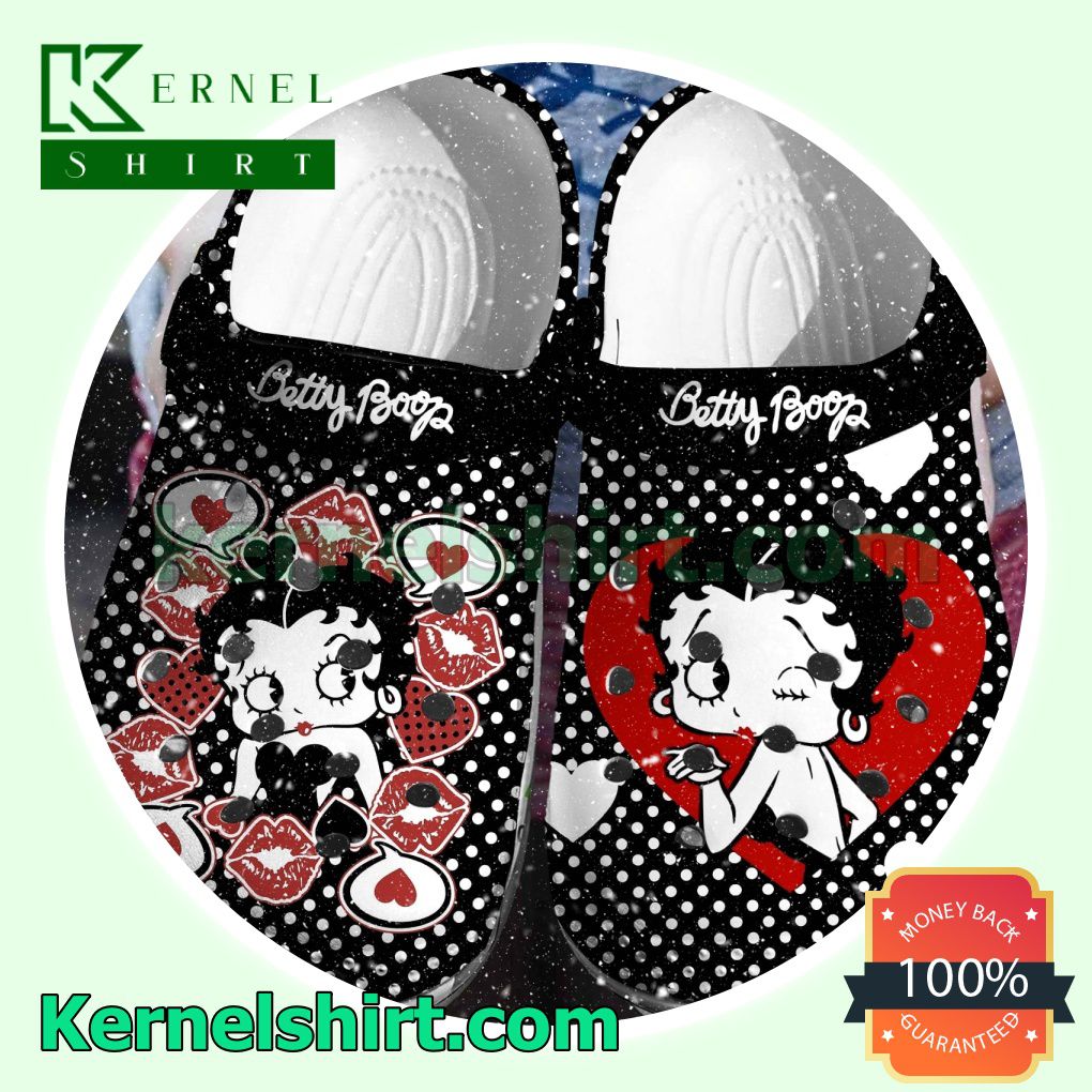 Betty Boop Kiss Polka Dots Clogs Shoes Slippers Sandals
