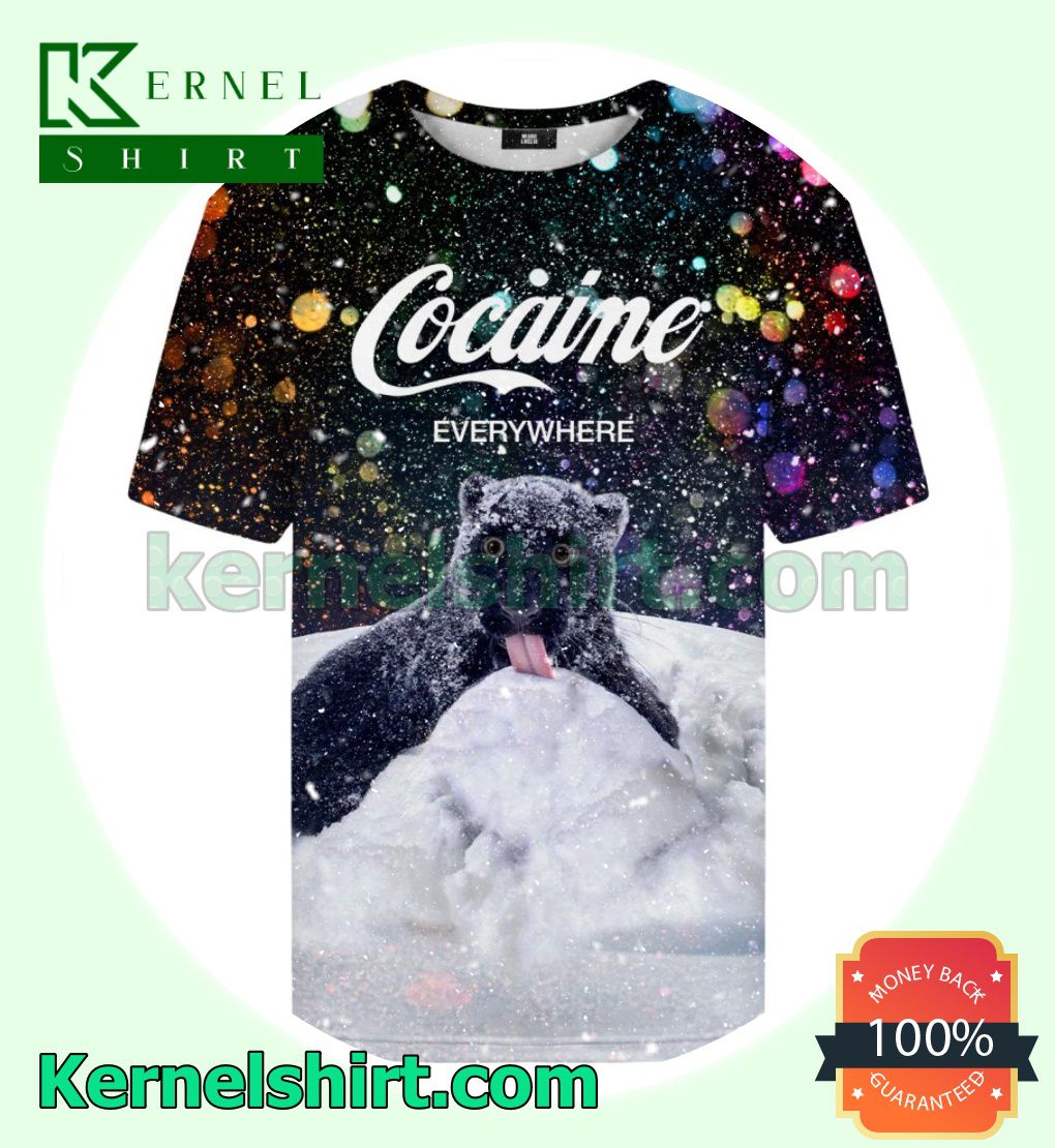 Black Panther Cocaine Everywhere Let It Snow Crewneck Tee