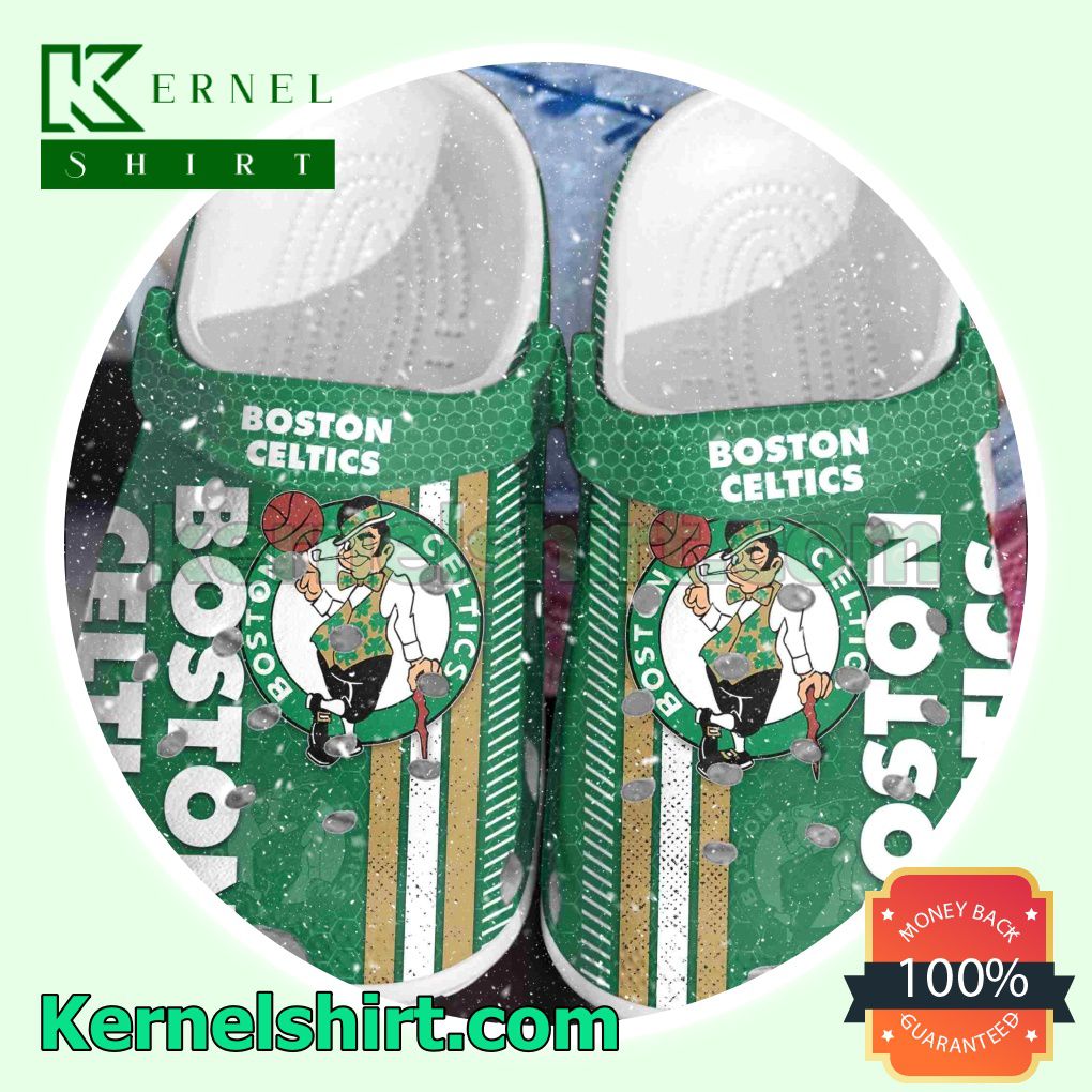 Boston Celtics Metal Pattern Clogs Shoes Slippers Sandals