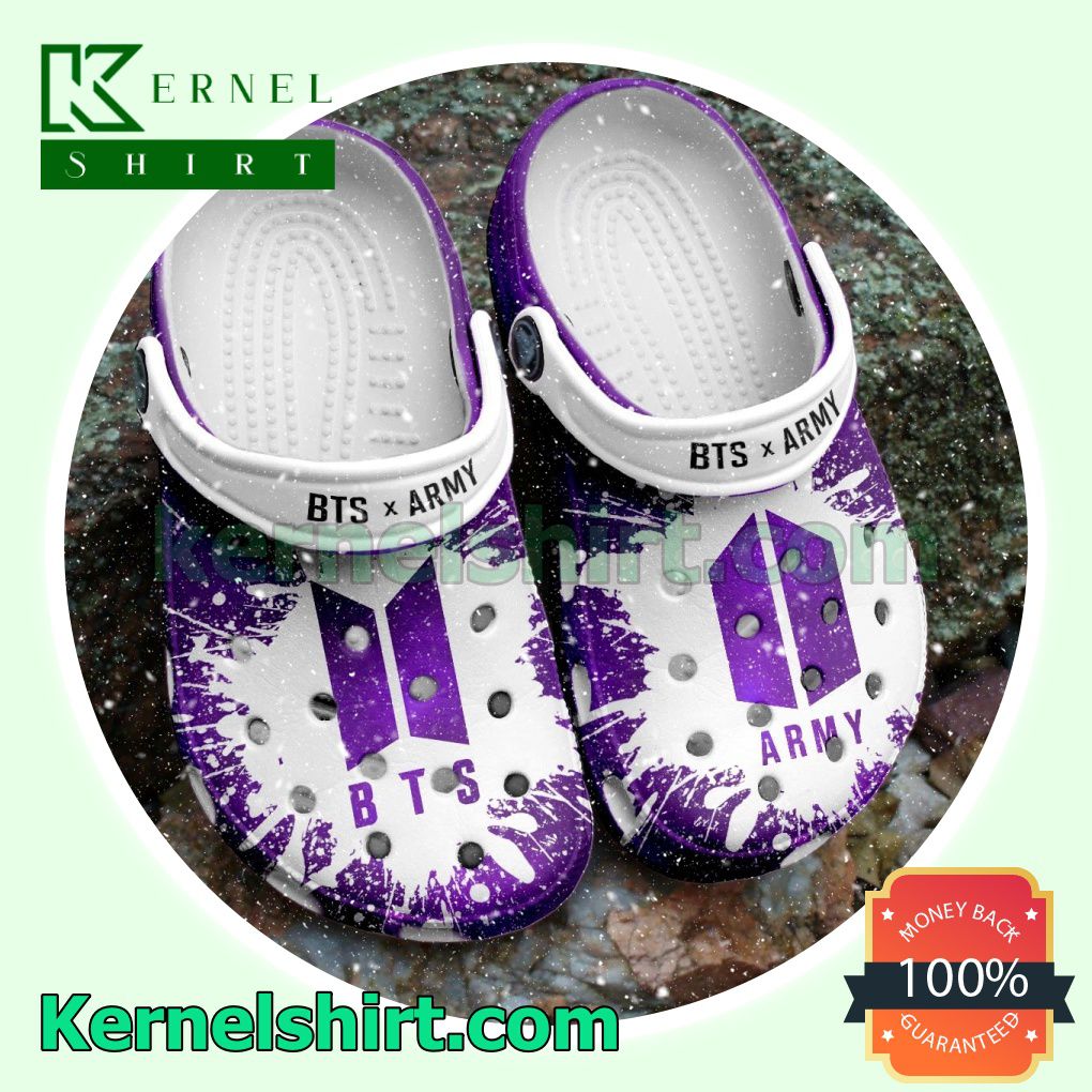 Bts Army Purple Color Splash Clogs Shoes Slippers Sandals