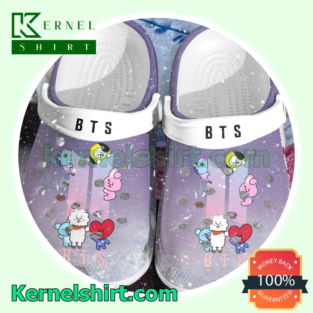 Bts Bangtan Kpop Bt21 Cute Purple Clogs Shoes Slippers Sandals