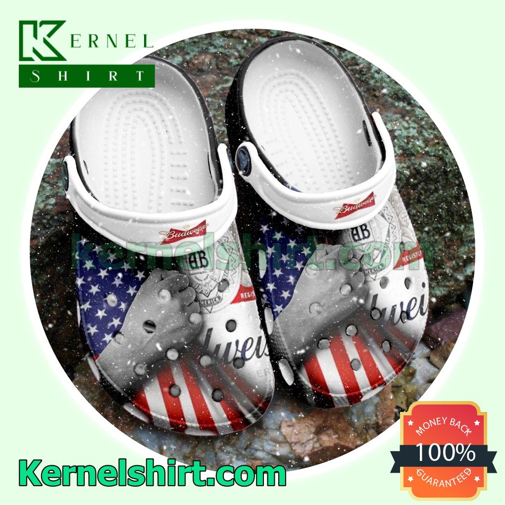 Budweiser American Flag Clogs Shoes Slippers Sandals