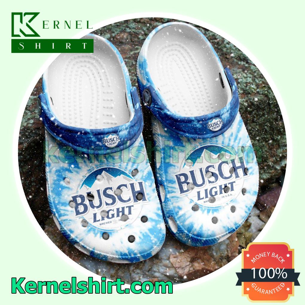 Busch Light Blue Tie Dye Clogs Shoes Slippers Sandals
