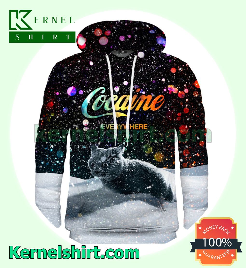Cat Cocaine Everywhere Let It Snow Hoodies Sweatshirt