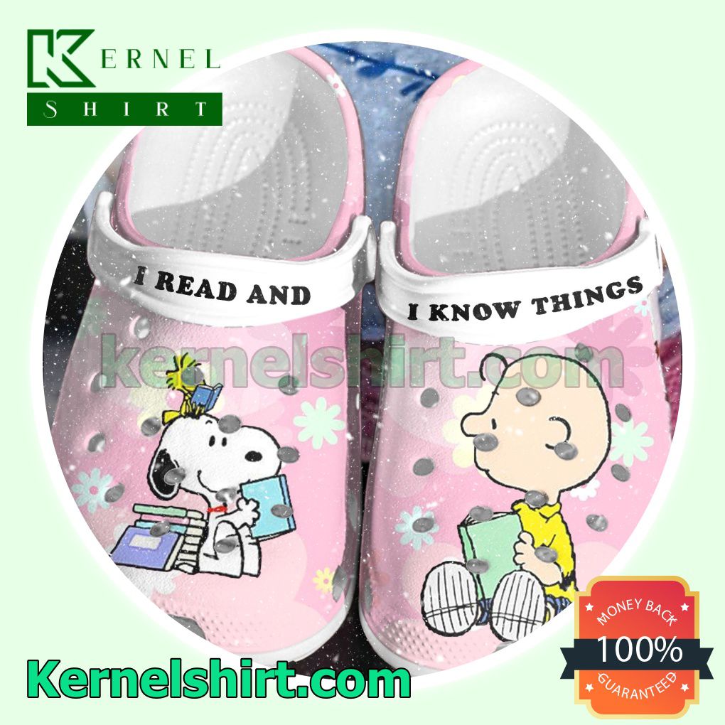 Charlie Brown And Snoopy I Read And I Know Things Clogs Shoes Slippers Sandals