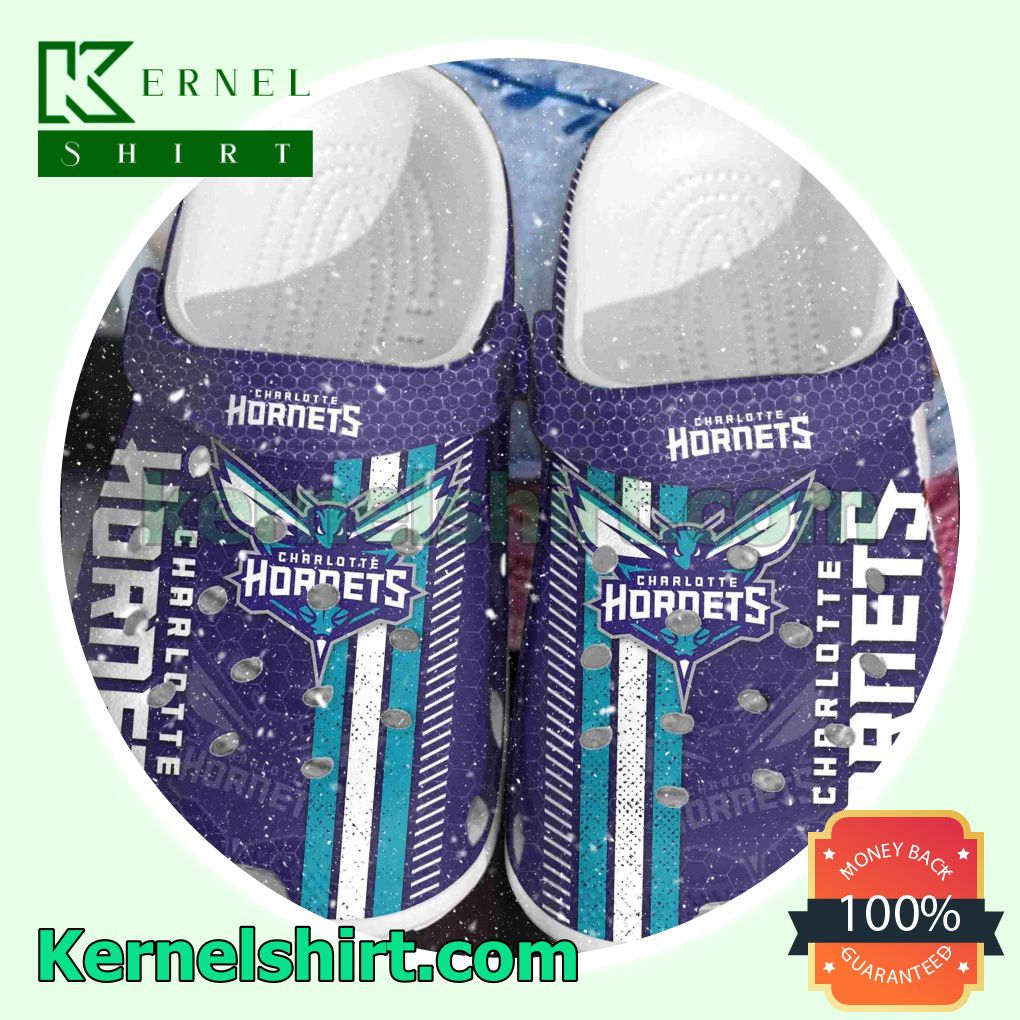 Charlotte Hornets Hive Pattern Clogs Shoes Slippers Sandals