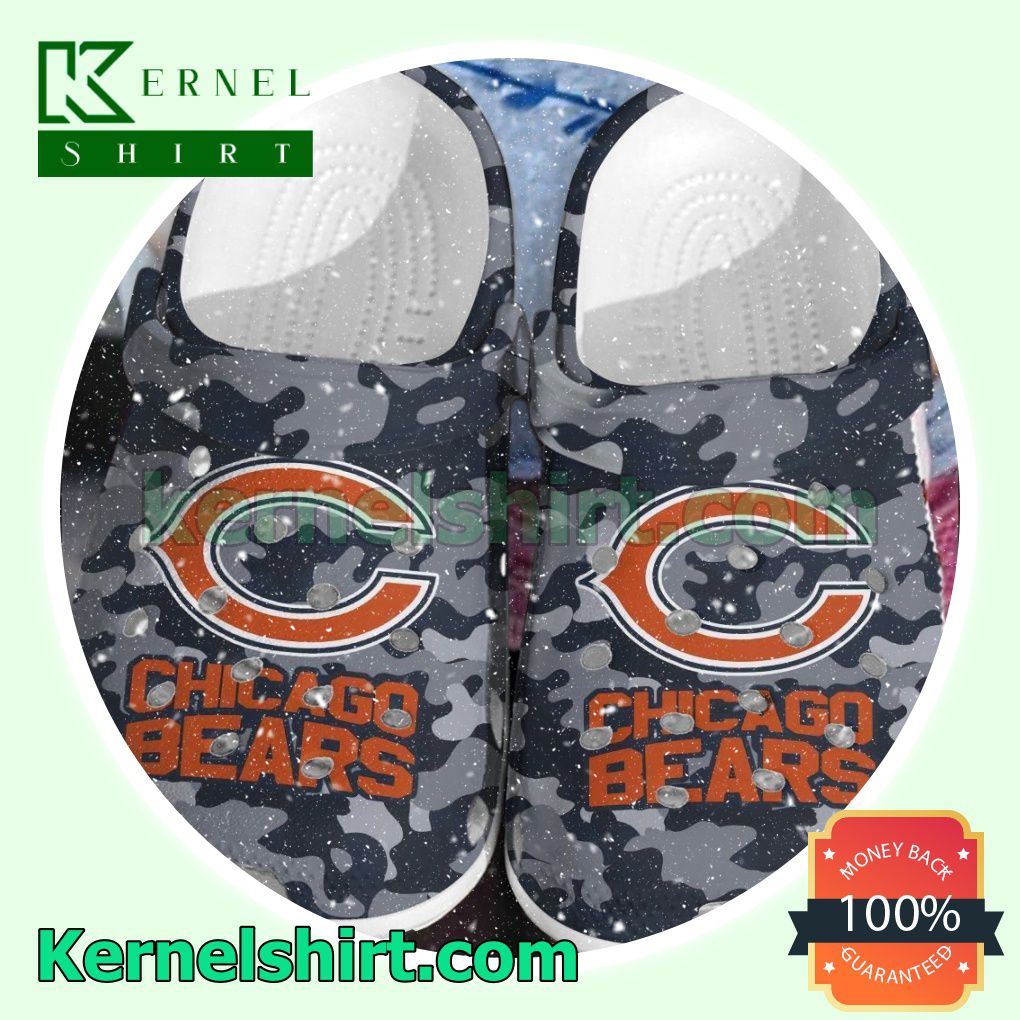 Chicago Bears Grey Camouflage Clogs Shoes Slippers Sandals