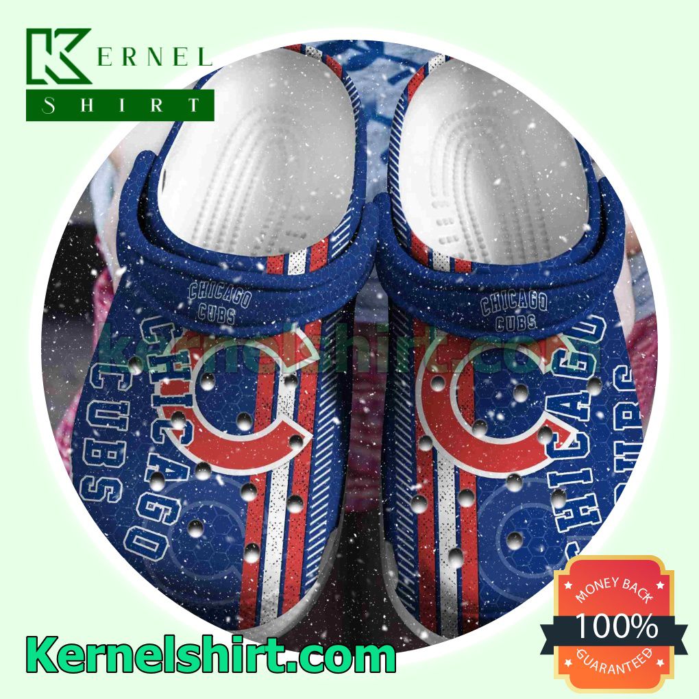 Chicago Cubs Metal Pattern Clogs Shoes Slippers Sandals