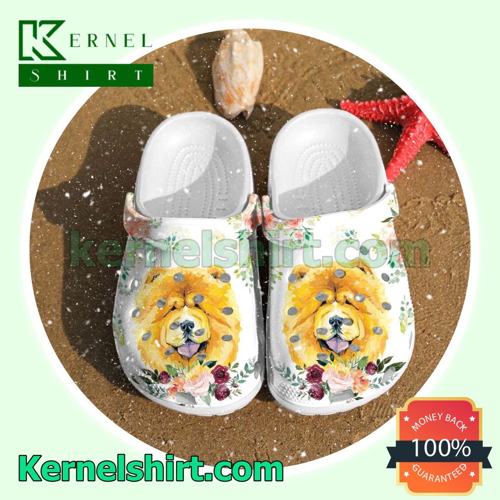 Chow Chow Dog Flowers Clogs Shoes Slippers Sandals