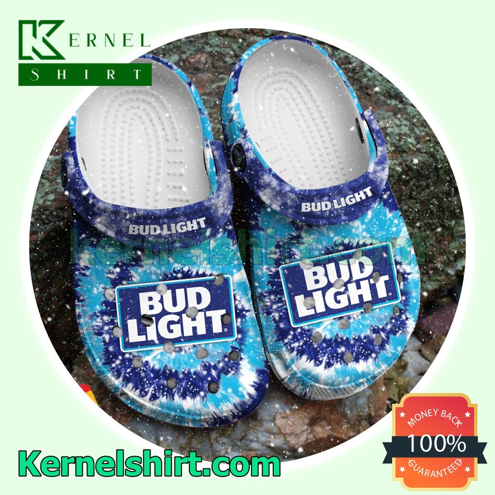 Classic Tie Dye Graphic Bud Light Clogs Shoes Slippers Sandals