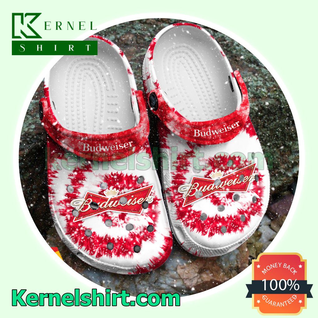 Classic Tie Dye Graphic Budweiser Beer Clogs Shoes Slippers Sandals