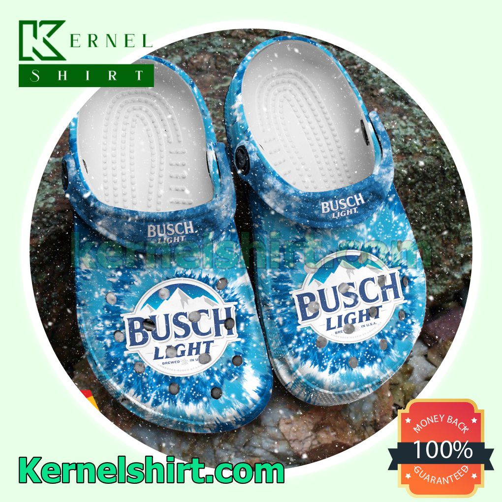 Classic Tie Dye Graphic Busch Light Clogs Shoes Slippers Sandals