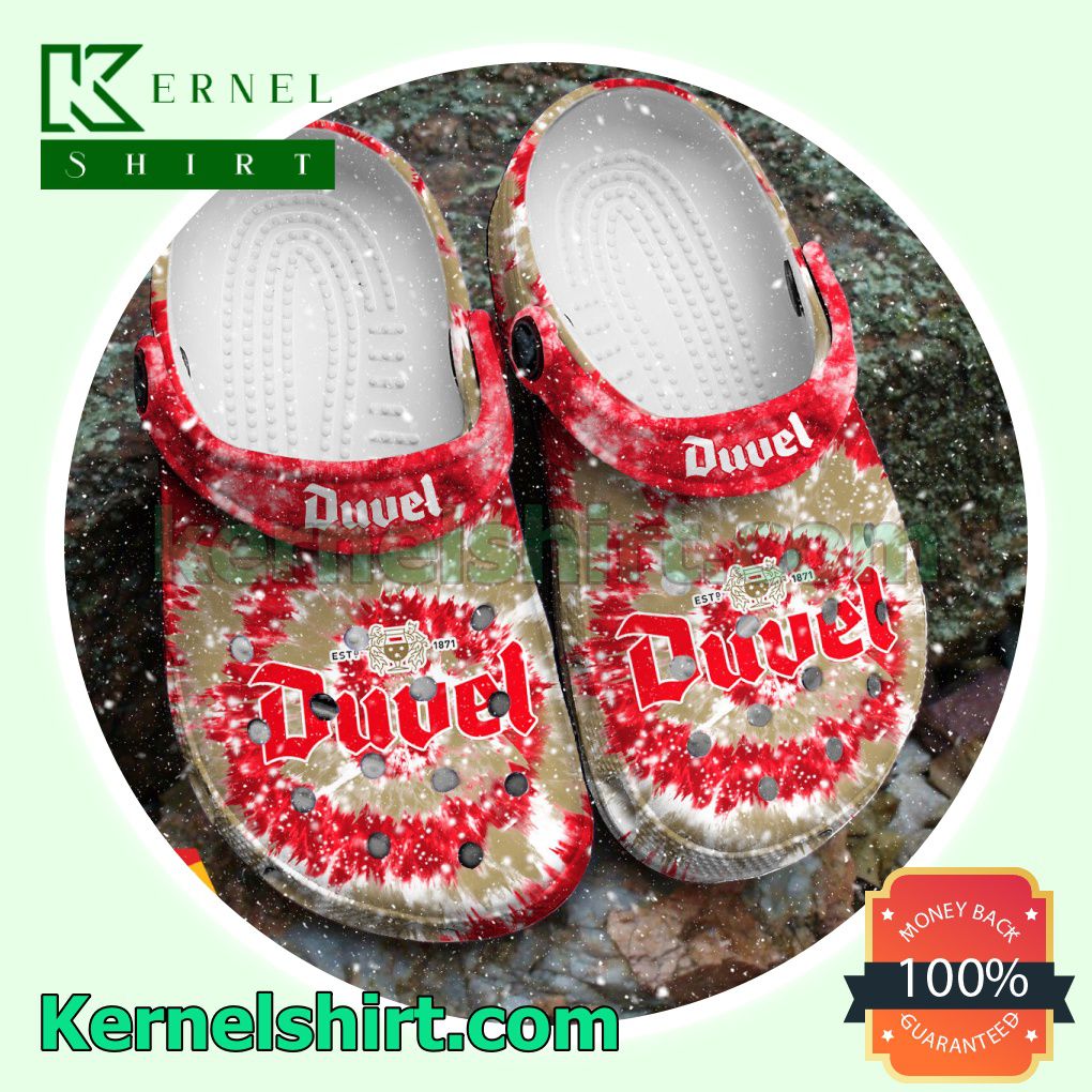 Classic Tie Dye Graphic Duvel Beer Clogs Shoes Slippers Sandals