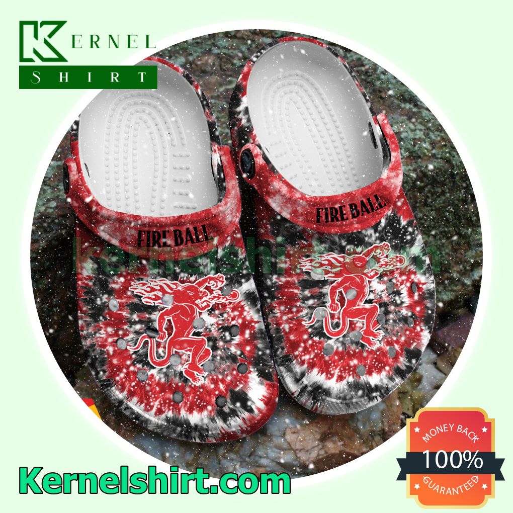 Classic Tie Dye Graphic Fireball Whiskey Clogs Shoes Slippers Sandals