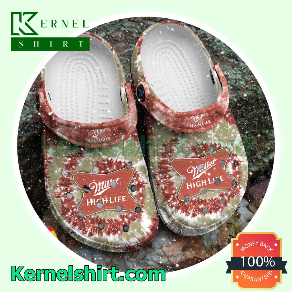 Classic Tie Dye Graphic Miller High Life Clogs Shoes Slippers Sandals