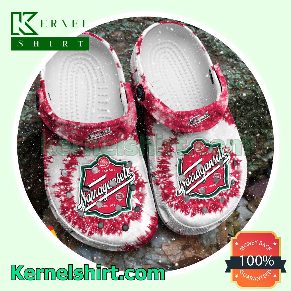 Classic Tie Dye Graphic Narragansett Beer Clogs Shoes Slippers Sandals