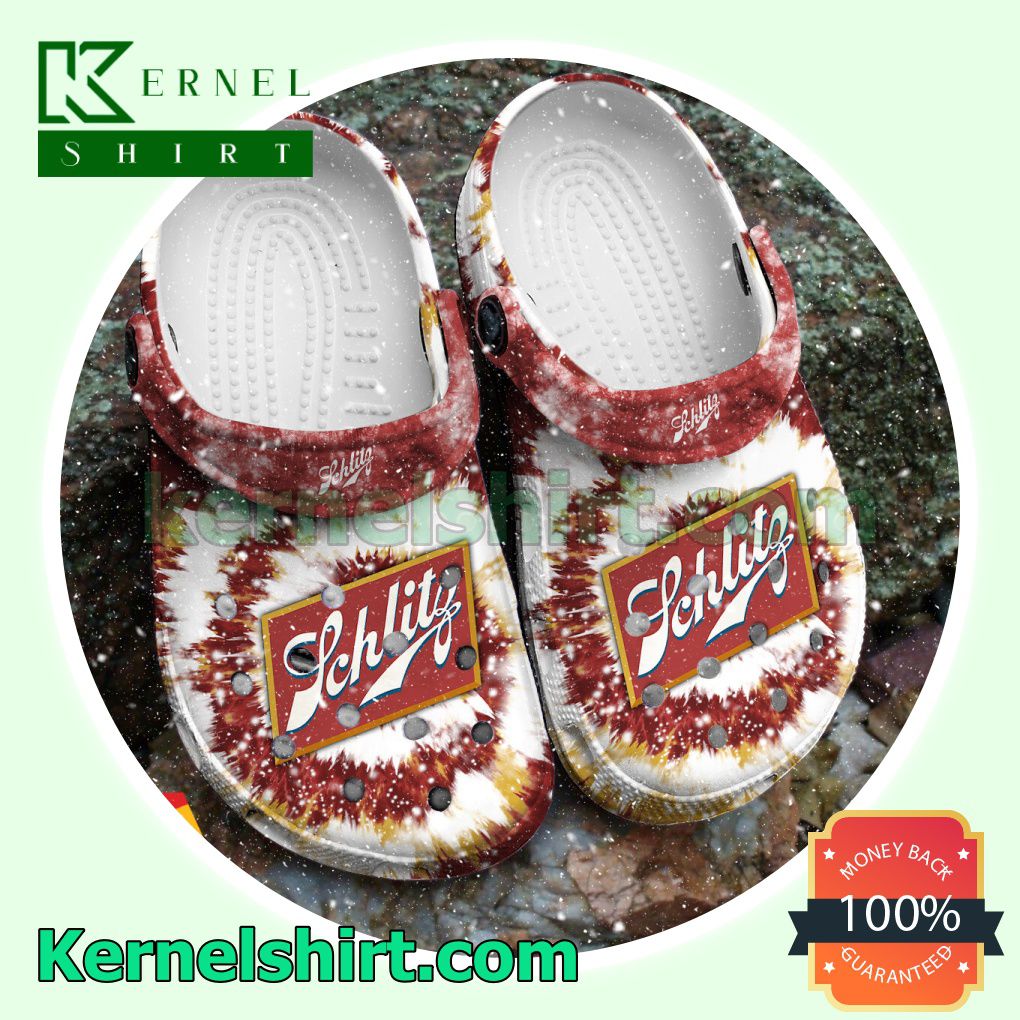 Classic Tie Dye Graphic Schlitz Beer Clogs Shoes Slippers Sandals