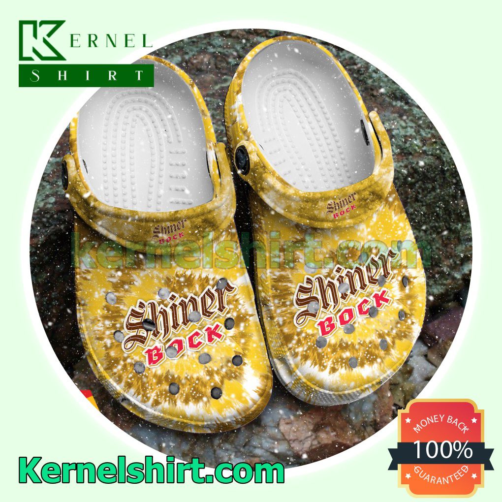 Classic Tie Dye Graphic Shiner Bock Beer Clogs Shoes Slippers Sandals