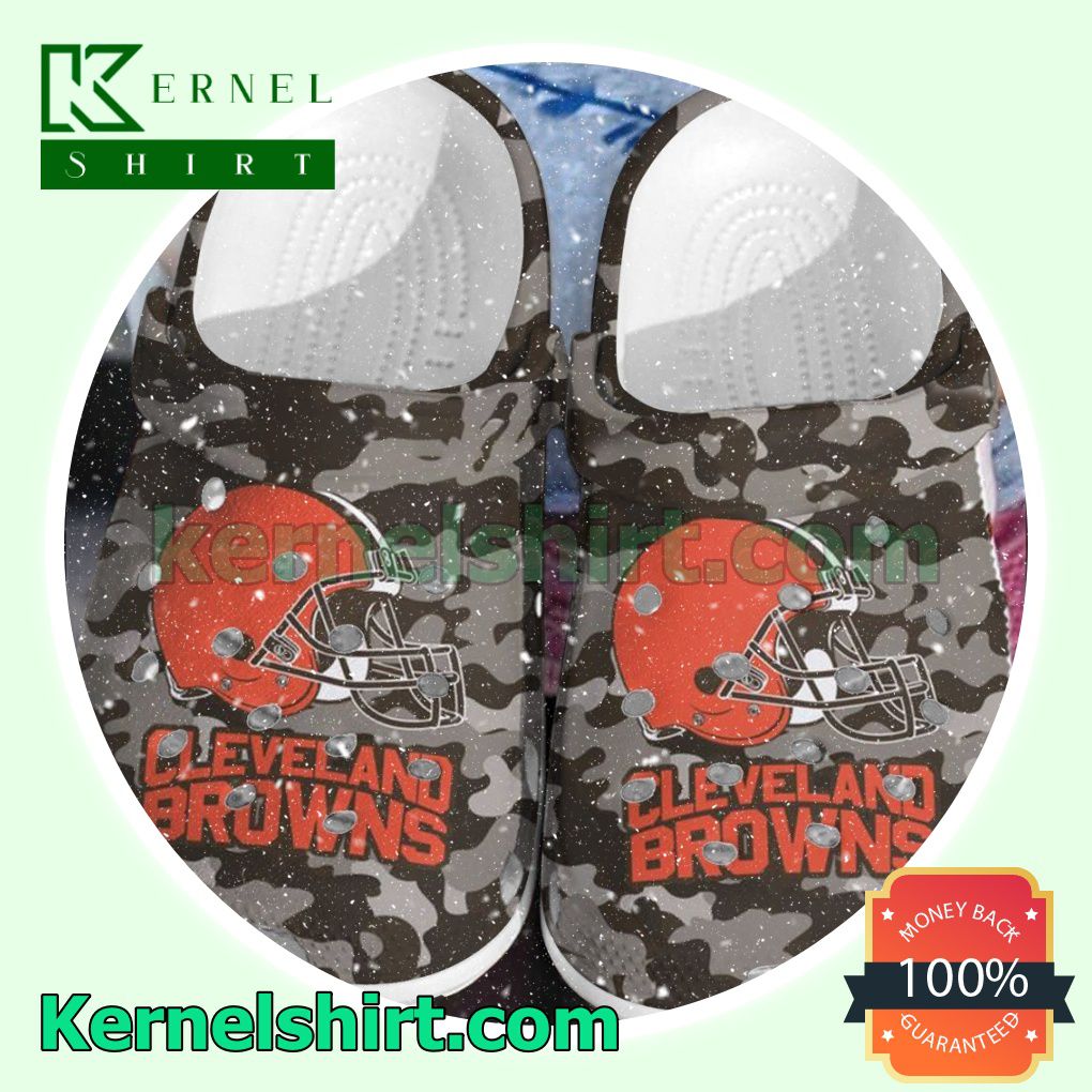 Cleveland Browns Logo Camouflage Clogs Shoes Slippers Sandals