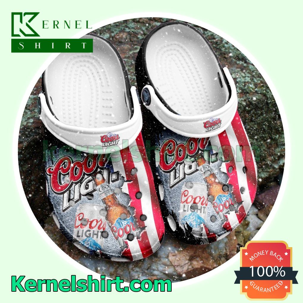 Coors Light American Flag Clogs Shoes Slippers Sandals