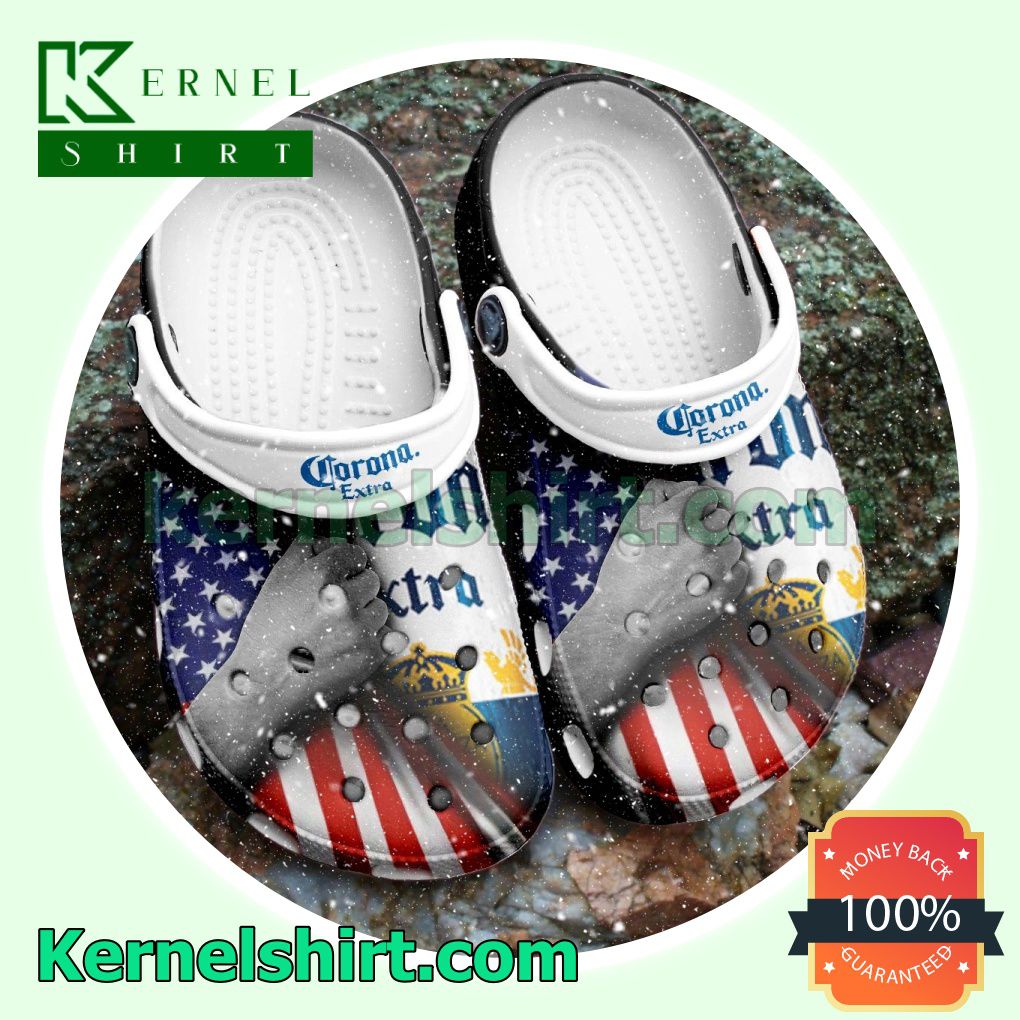 Corona Extra Beer American Flag Clogs Shoes Slippers Sandals