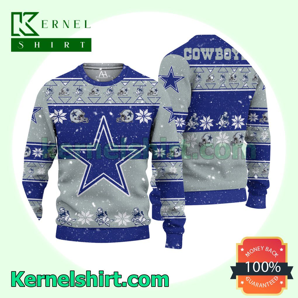 Dallas Cowboys Grey And Blue Crewneck Sweatshirt