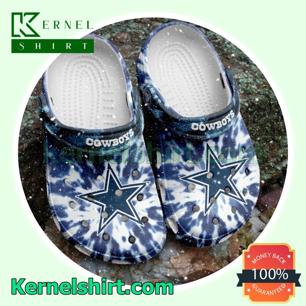 Dallas Cowboys Logo Tie Dye Clogs Shoes Slippers Sandals