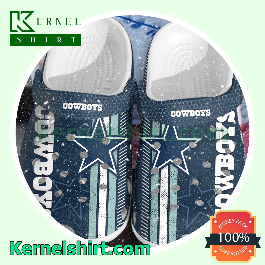 Dallas Cowboys Metal Pattern Clogs Shoes Slippers Sandals