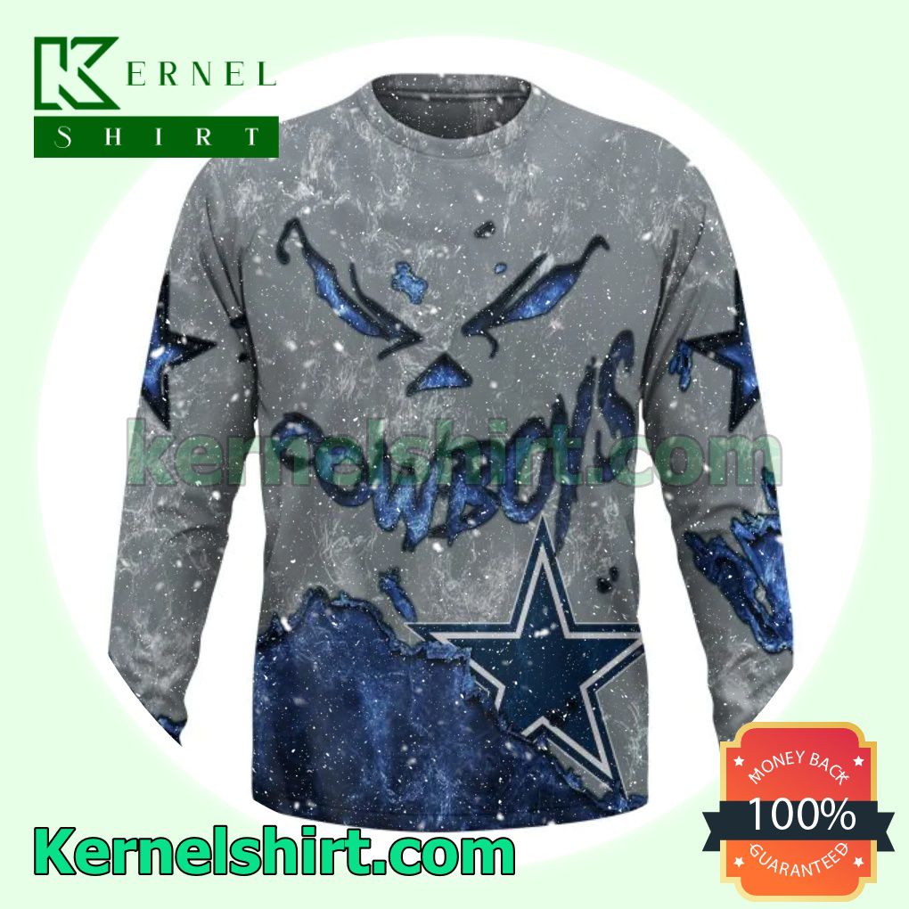 Dallas Cowboys Nike Reflective Long Sleeve T Shirt - Mens