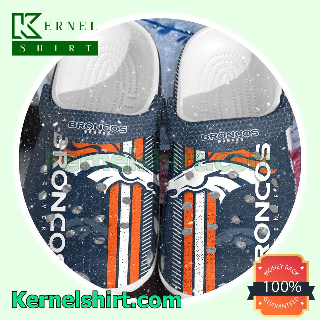 Denver Broncos Hive Pattern Clogs Shoes Slippers Sandals