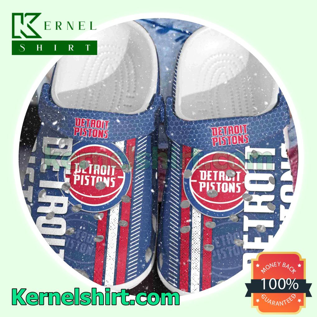 Detroit Pistons Hive Pattern Clogs Shoes Slippers Sandals