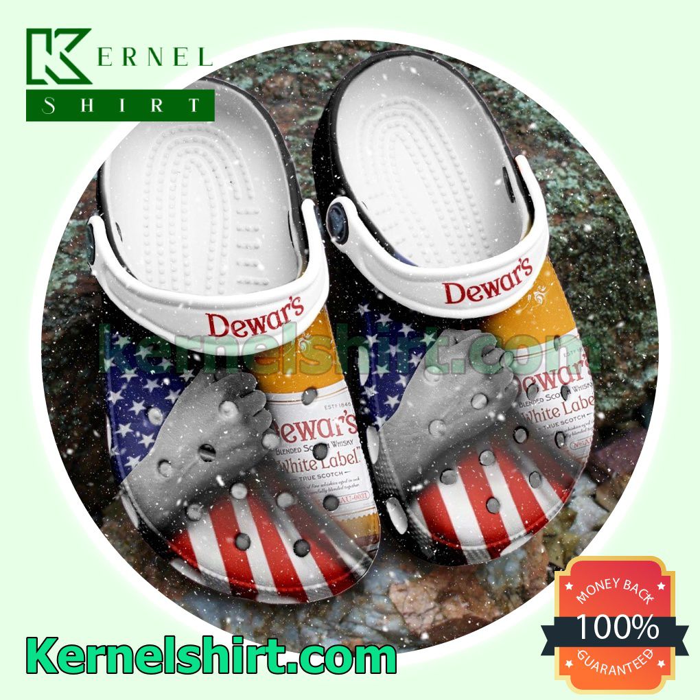 Dewar's Whisky American Flag Clogs Shoes Slippers Sandals
