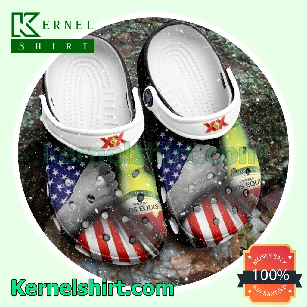 Dos Equis Xx Beer American Flag Clogs Shoes Slippers Sandals