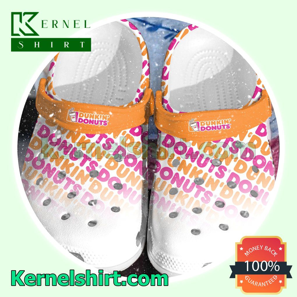 Dunkin' Donuts Brand Name Printed Clogs Shoes Slippers Sandals