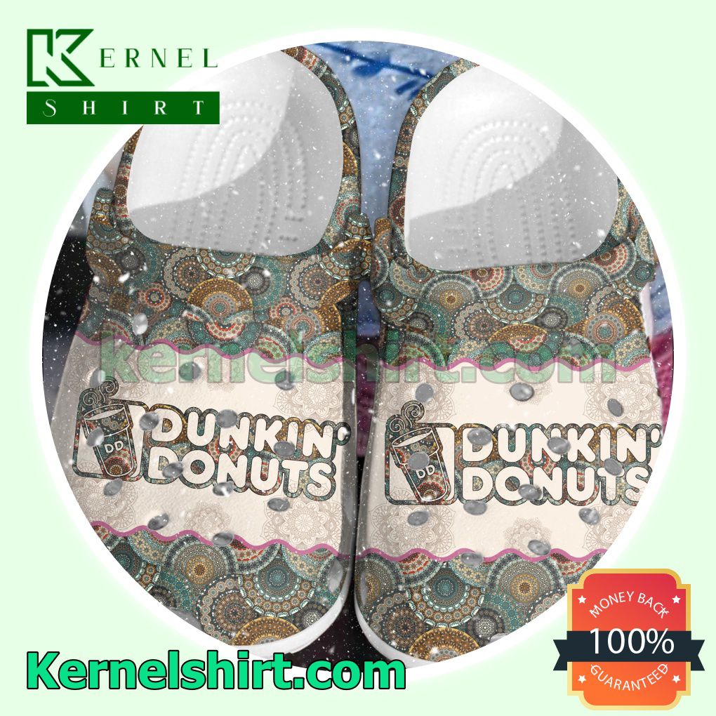 Dunkin' Donuts Mandala Pattern Clogs Shoes Slippers Sandals