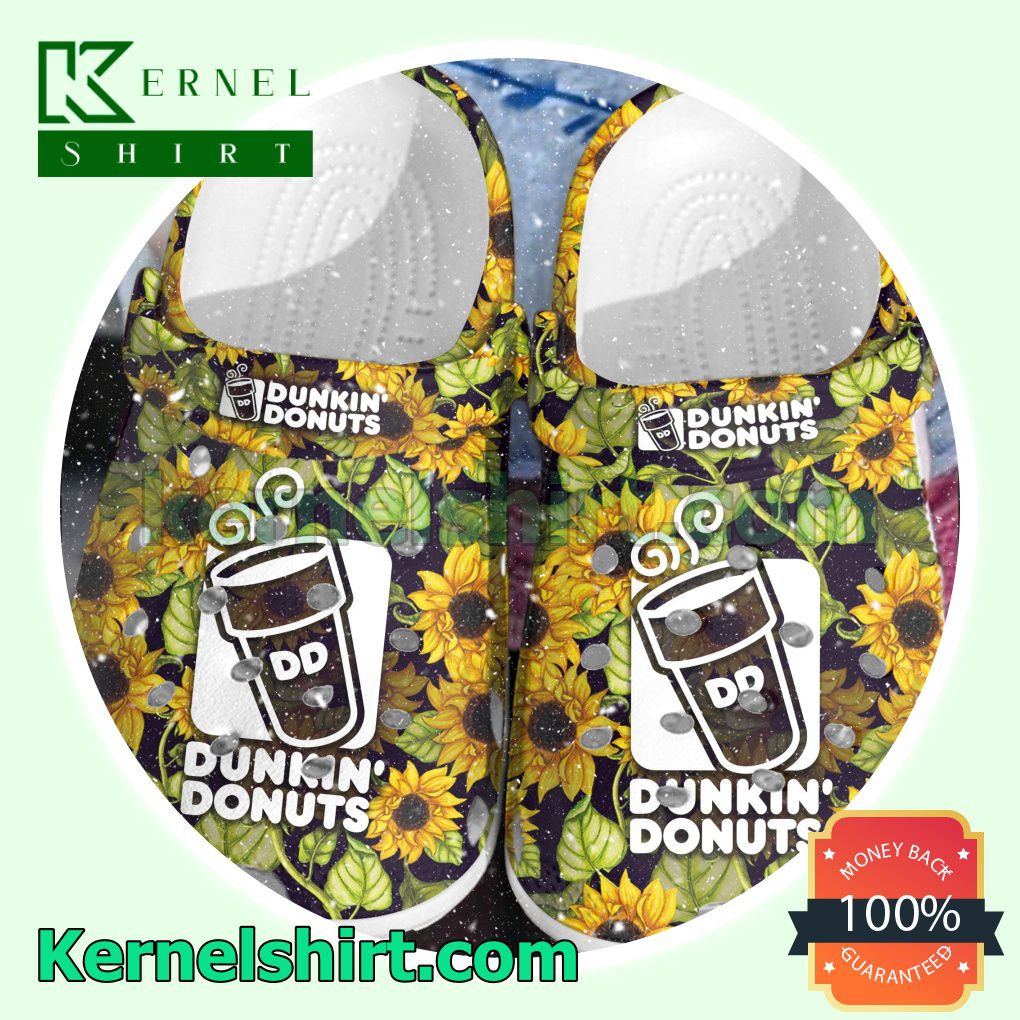 Dunkin' Donuts Sunflowers Clogs Shoes Slippers Sandals