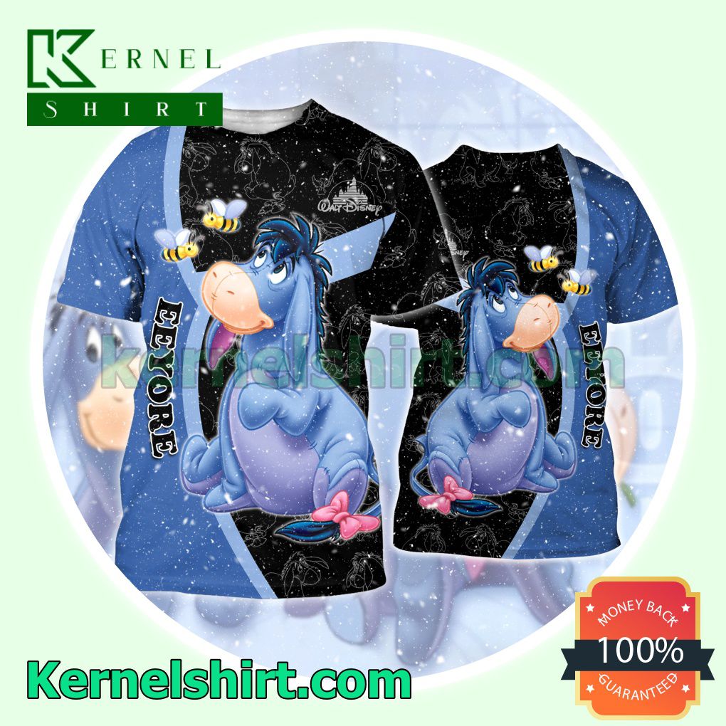 Eeyore Blue And Black Hooded Sweatshirt Women Legging a