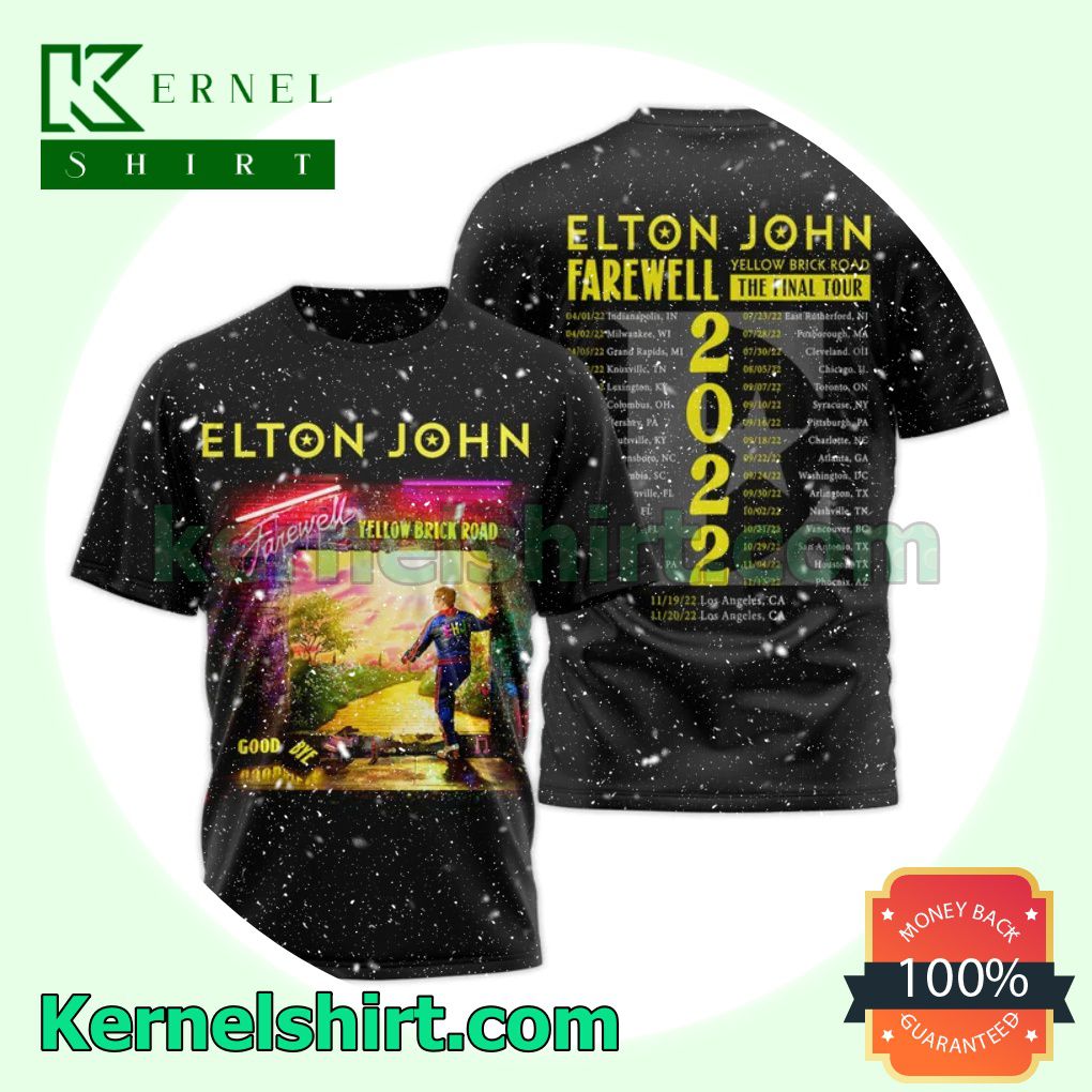 Elton John Farewell Yellow Brick Road The Final Tour 2022 Fan 3D T-Shirt