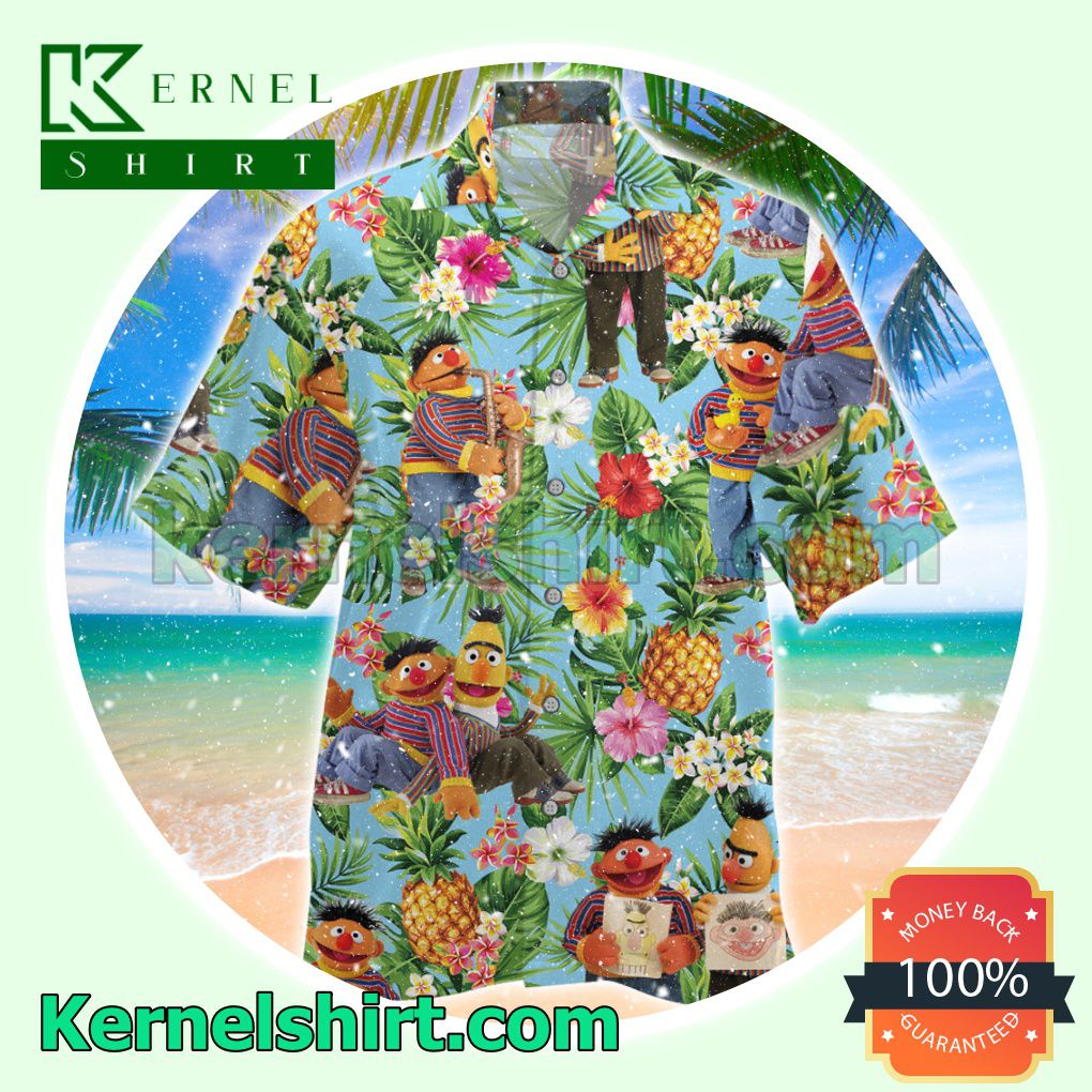 Ernie Muppet Tropical Pineapple Summer Short Sleeve Shirt