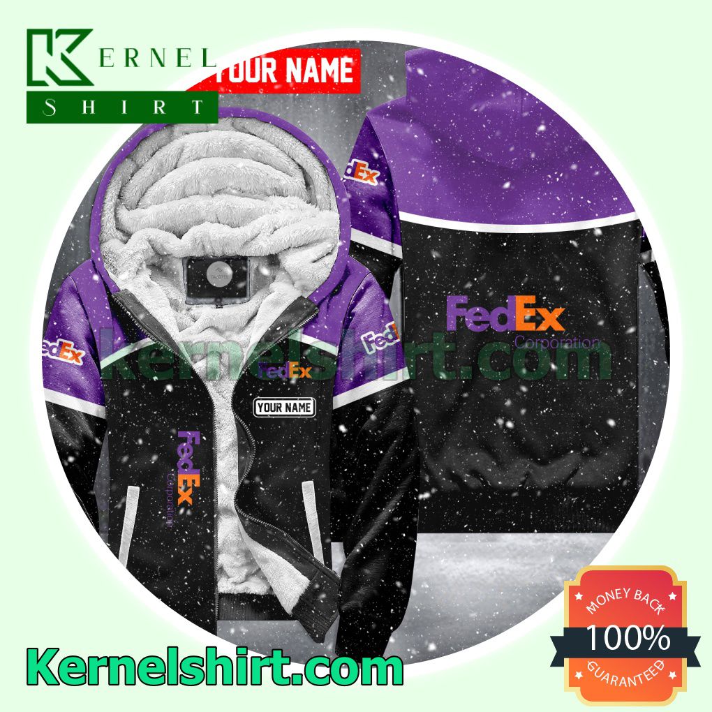 FedEx Corporation Brand Fleece Hoodie Jacket