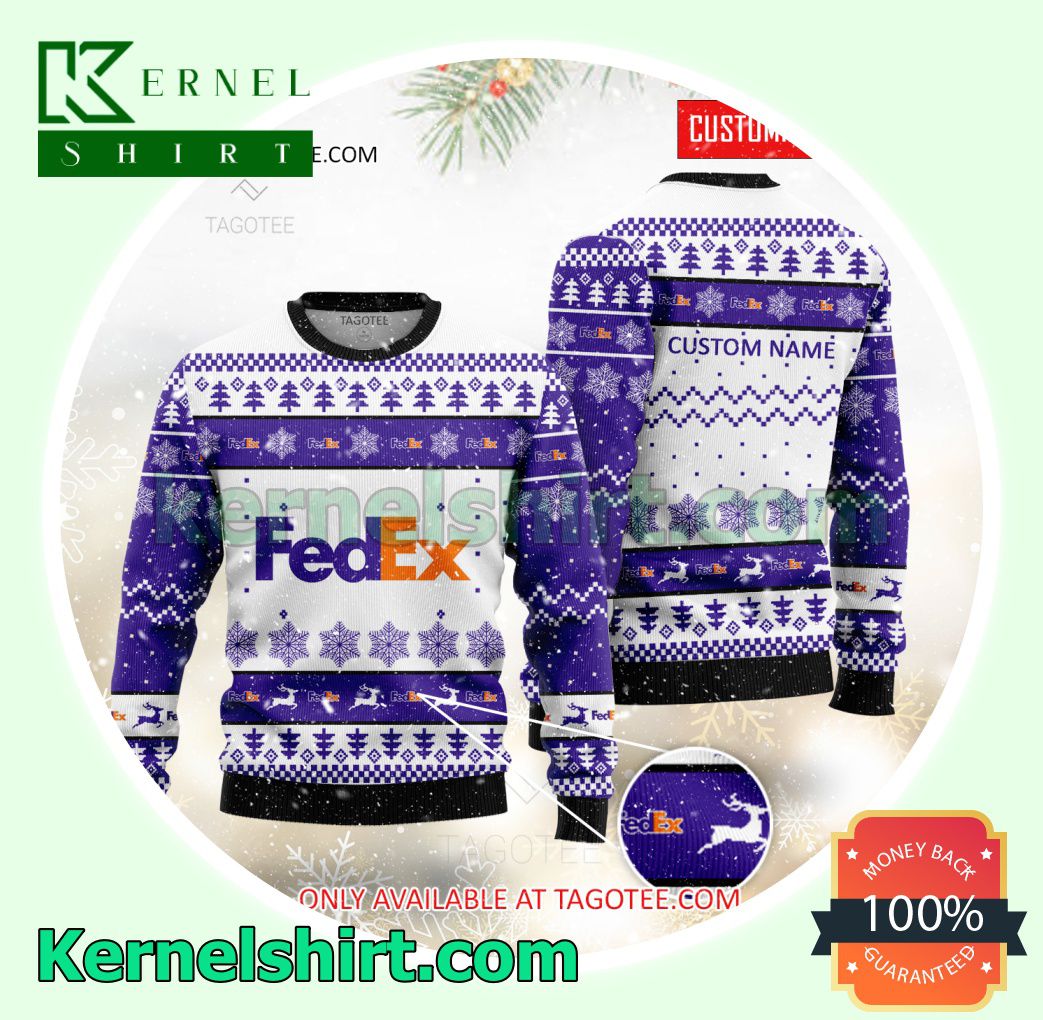 FedEx Corporation Logo Custom Name Crewneck Sweatshirt