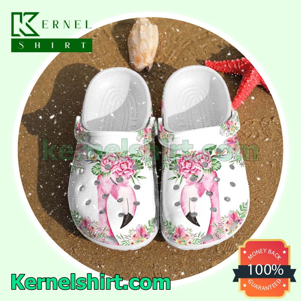 Flamingo And Flower Clogs Shoes Slippers Sandals