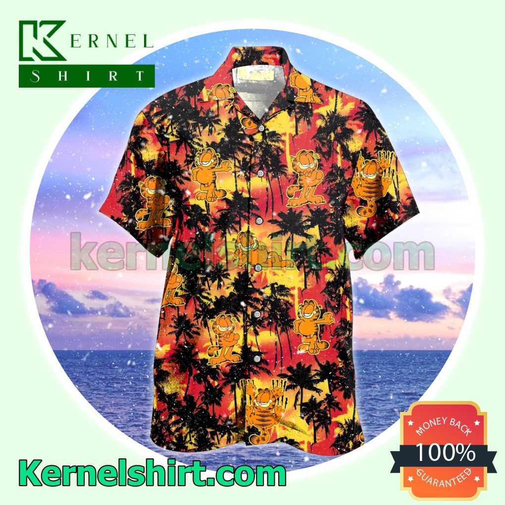 Garfield Palm Tree Summer Short Sleeve Shirt